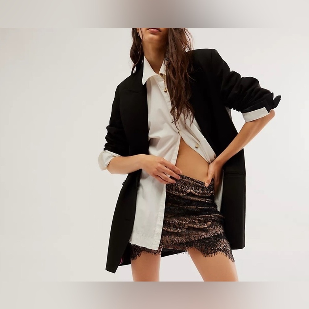 Free People Black and Gold Lace Skirt - Picture 9 of 10